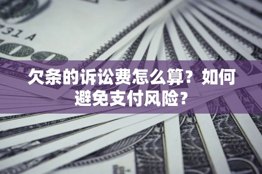 武汉欠条的诉讼费怎么算？如何避免支付风险？