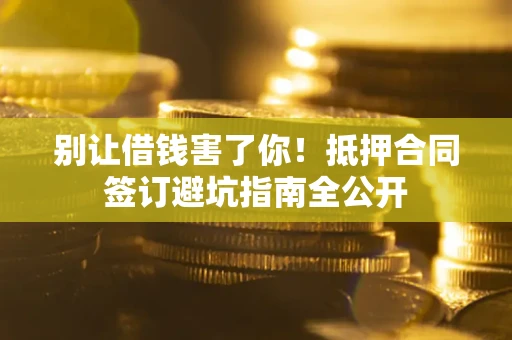 武汉别让借钱害了你！抵押合同签订避坑指南全公开